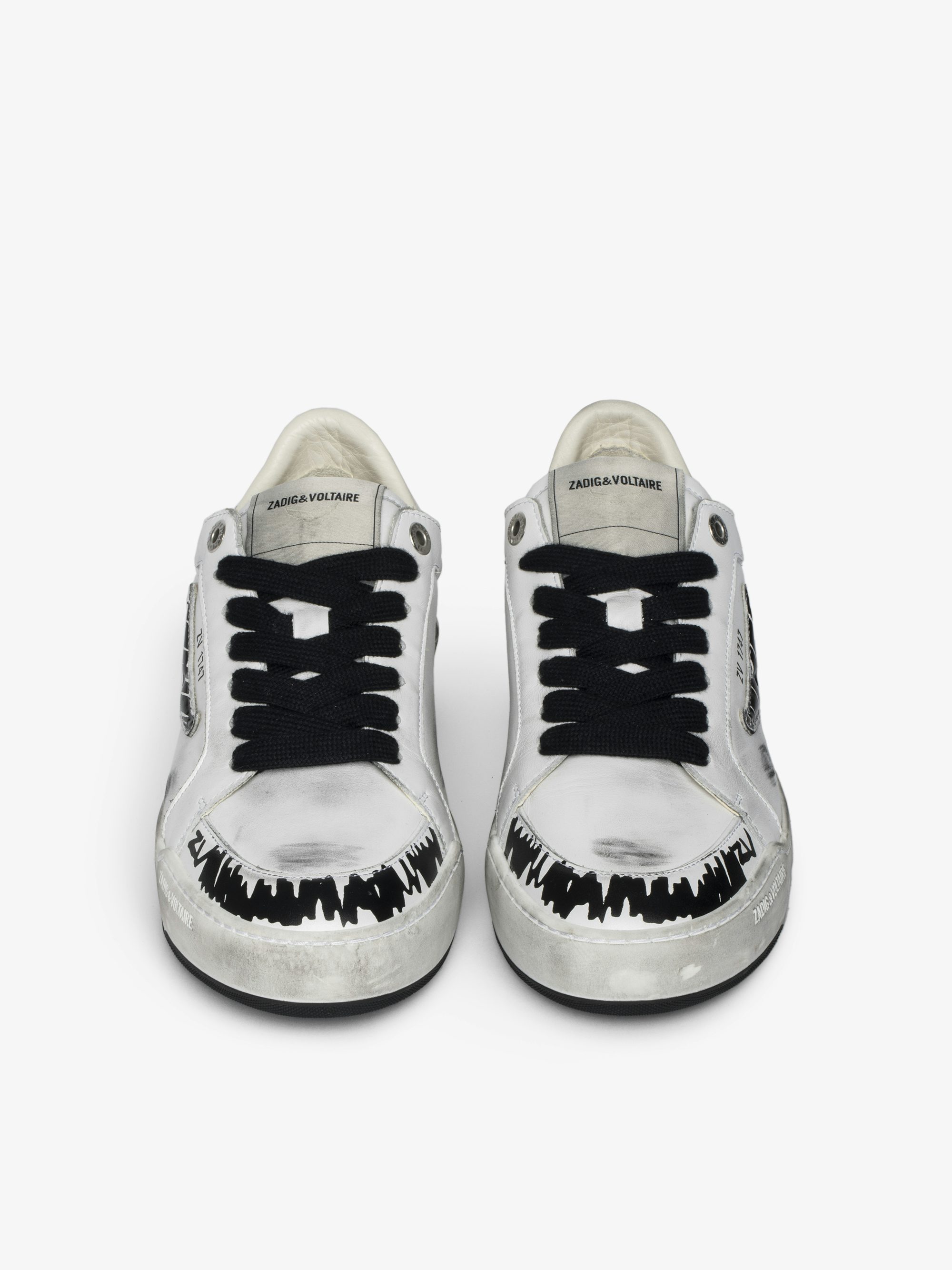 Basses Fly Wings Sneakers - Low-top sneakers in worn-effect leather with embossed wings.